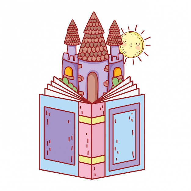 Vector text book with castle day celebration