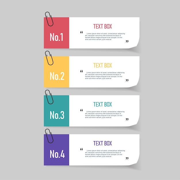 Text box design with note papers.