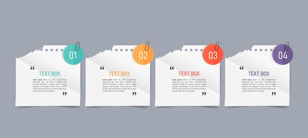 Text box design with note papers