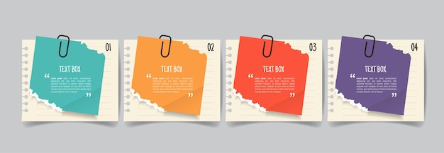 Text box design with note papers