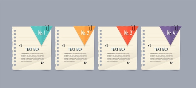 Text box design with note papers