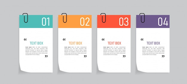 Text box design with note papers.