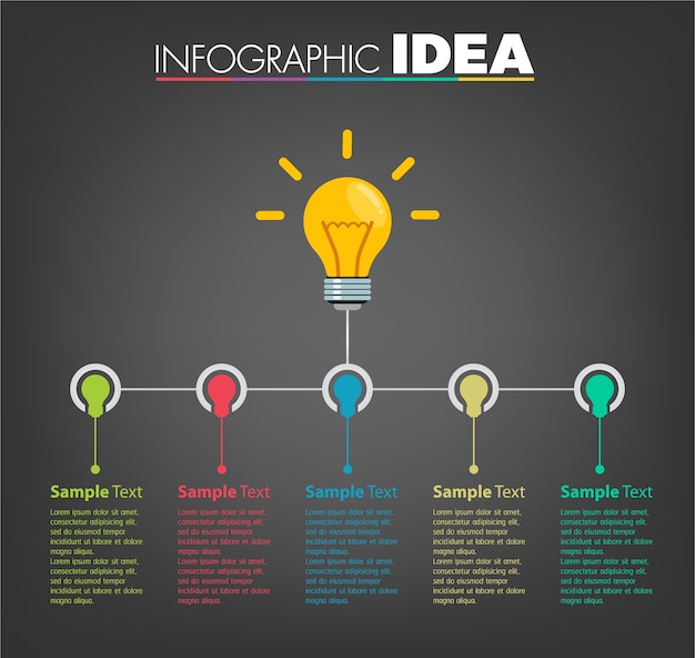 Text box light bulb idea template, banner infographic