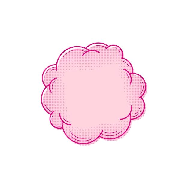 Шаблон текстового поля в стиле комиксов. пустой текстовый пузырь полутонов. облако поп-арта. розовый комический шар