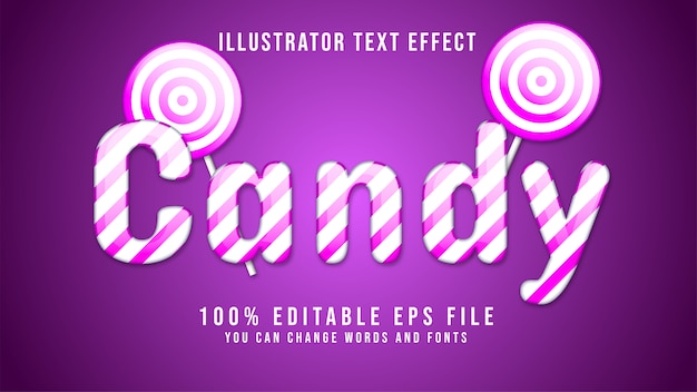 Vector text candy editable