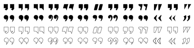 Text commas set Punctuation flat mark set