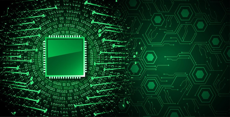 Vector text cyber circuit future technology concept background