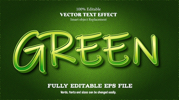 Vettore effetto di testo verde modificabile