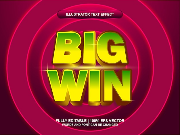 Text Effect 3D Big Win