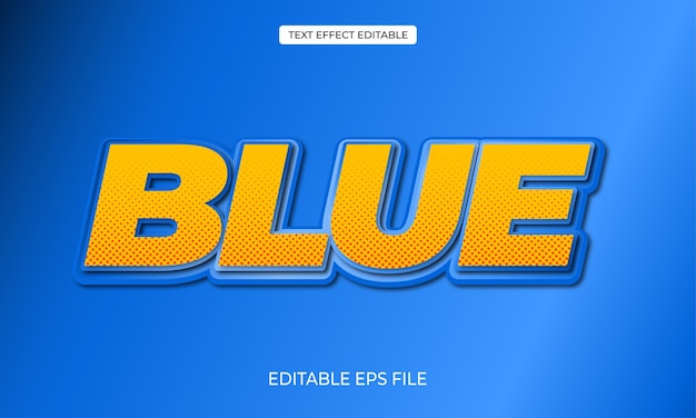 Vector text effect 3d blue