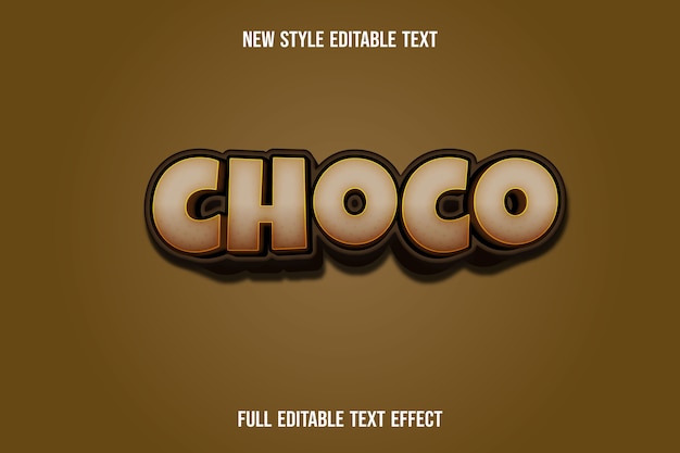 Text effect 3d choco color brown gradient