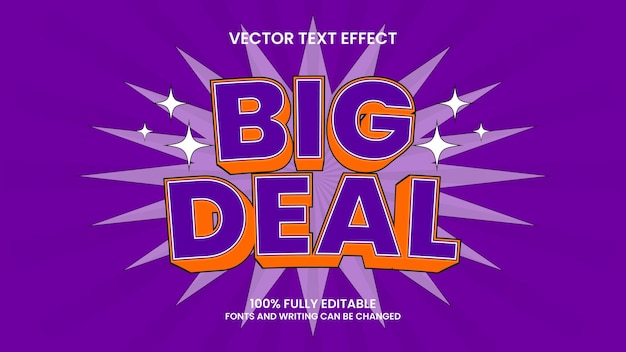 Text effect 3d editable big deal