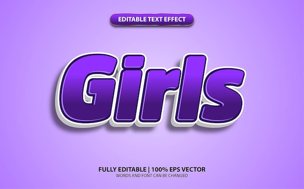 Text Effect 3D Girls
