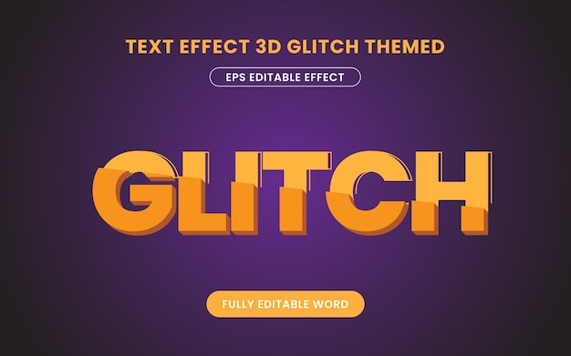 Text effect 3d glitch themed