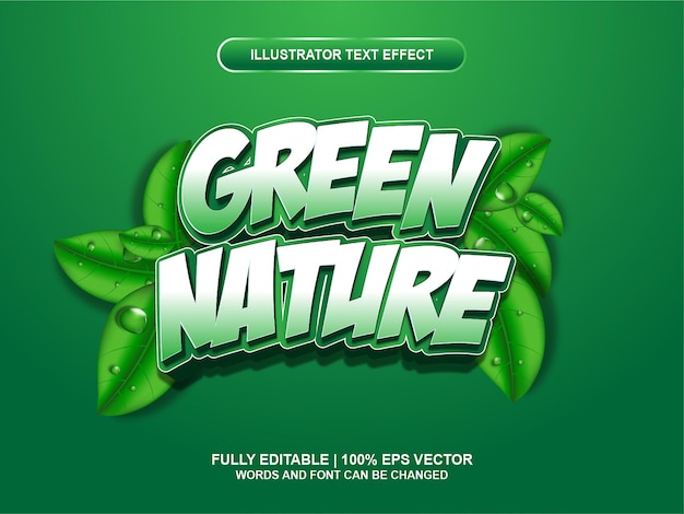 Text Effect 3D Green Nature