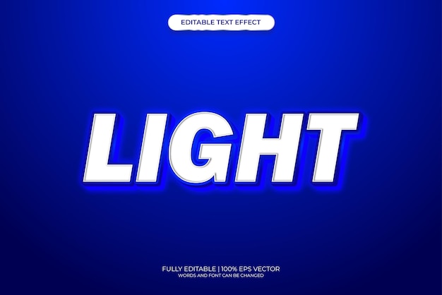 Vector text effect 3d light