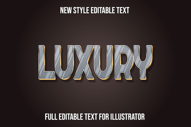 Vector text effect 3d luxury color silver and gold gradient