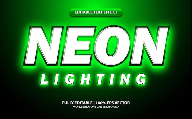 Illuminazione al neon 3d effetto testo