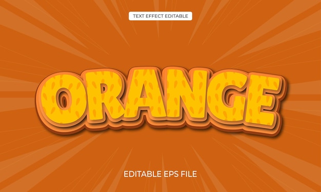 Vector text effect 3d orange