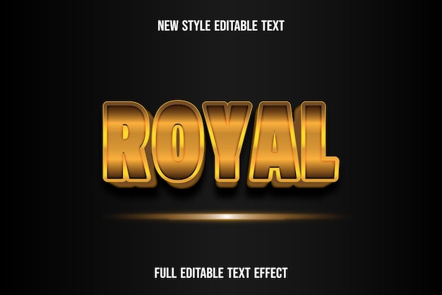 Text effect 3d royal color gold and black gradient