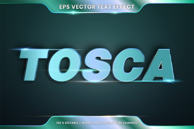 Vector text effect in 3d tosca words font styles theme editable concept