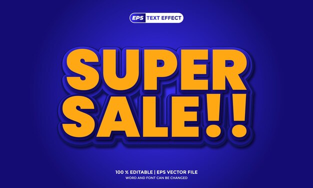 Text Effect 3D Vector Editable Promo Sale