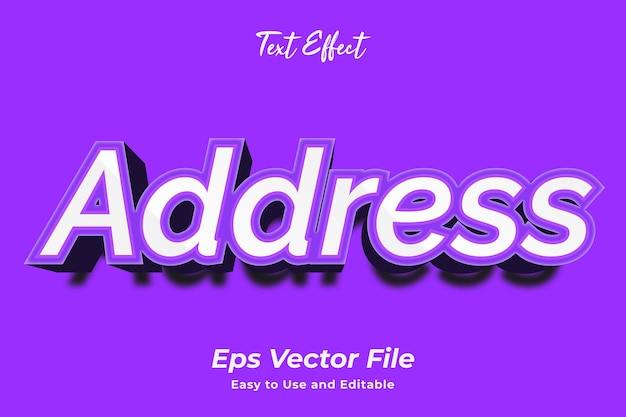 Text effect address easy to use and editable premium vector