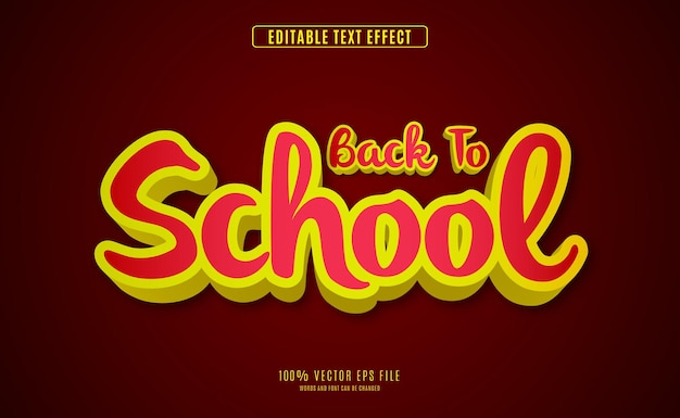 Text Effect Back to School Fully Editable