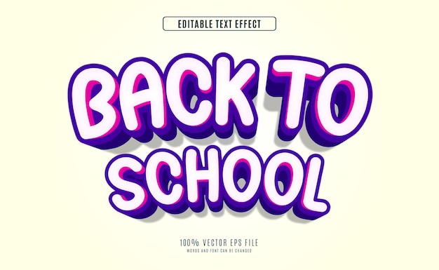 Text Effect Back to School Fully Editable