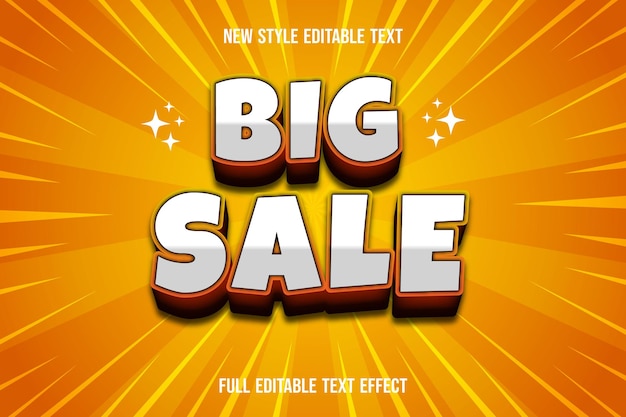 Text effect big sale on white and orange gradient