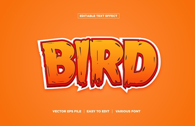 Text Effect BIrd Editable Text