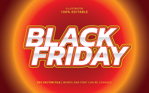 Text effect black friday red editable