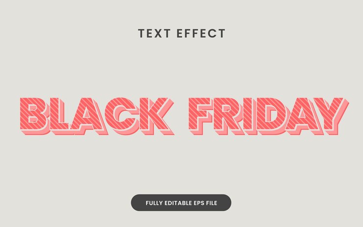 Vector text effect black friday sale promotion