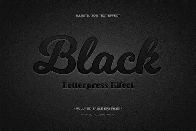 Vector text effect black