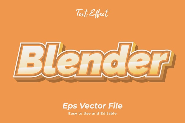 Text effect blender easy to use and editable premium vector