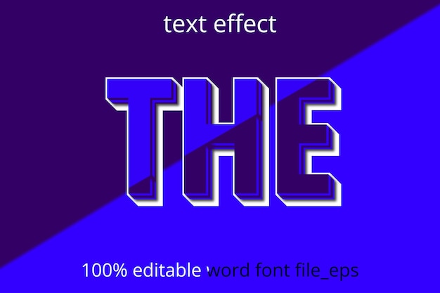 Vector text effect blue