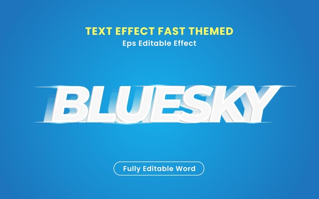 Текстовый эффект Bluesky Fast Themed