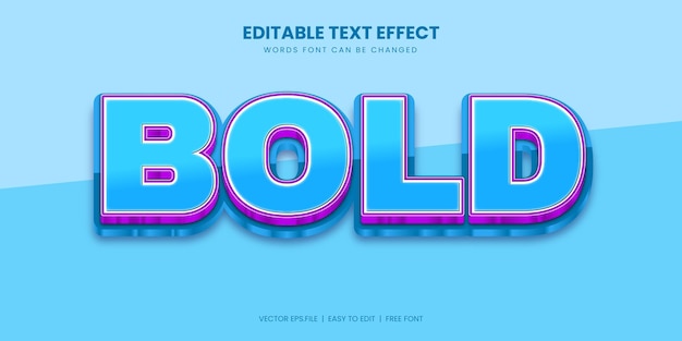 Vector text effect bold 3d