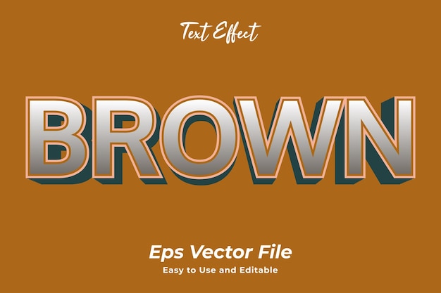 Text effect brown editable