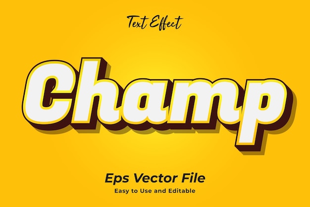 Text Effect Champ 편집 가능하고 사용하기 쉬운 프리미엄 벡터