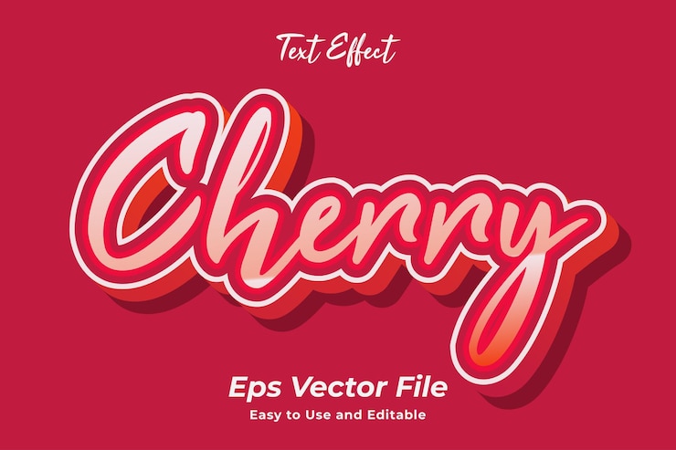 text effect cherry editable