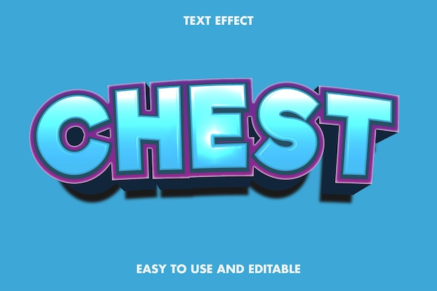 Text effect - chest. editable 