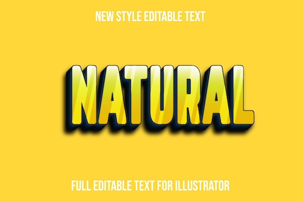 Text effect color yellow and white gradient