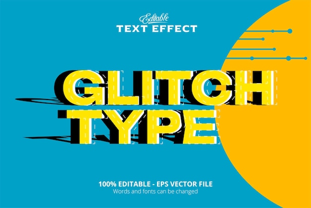 Vector text effect comic style and editable glitch type text comic cartoon background