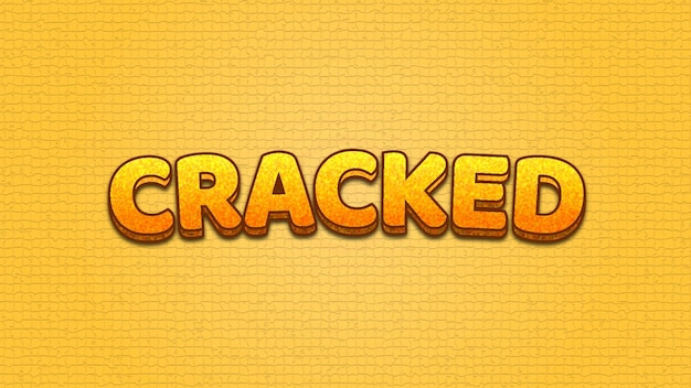 Text effect cracked yellow