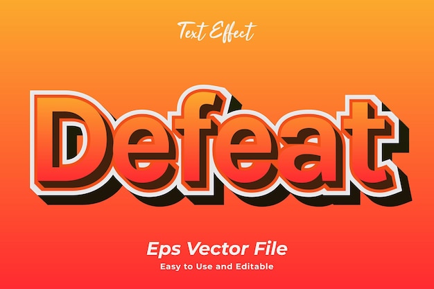 텍스트 효과 Defeat 사용하기 쉽고 편집 가능한 프리미엄 벡터