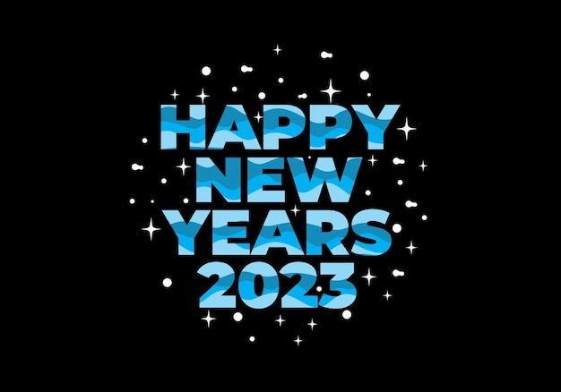 Design effetto testo felice anno nuovo 2023