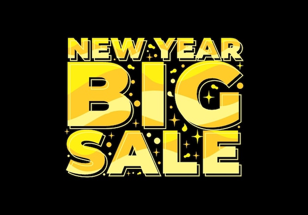 Text effect design new year big sale