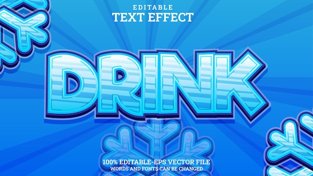 Text effect drink editable