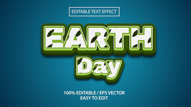 Vector text effect earth day 2022 eps premium